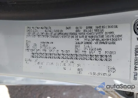 2017 Ford Fiesta Se из США, поврежденный, VIN 3FADP4BJ4HM130811